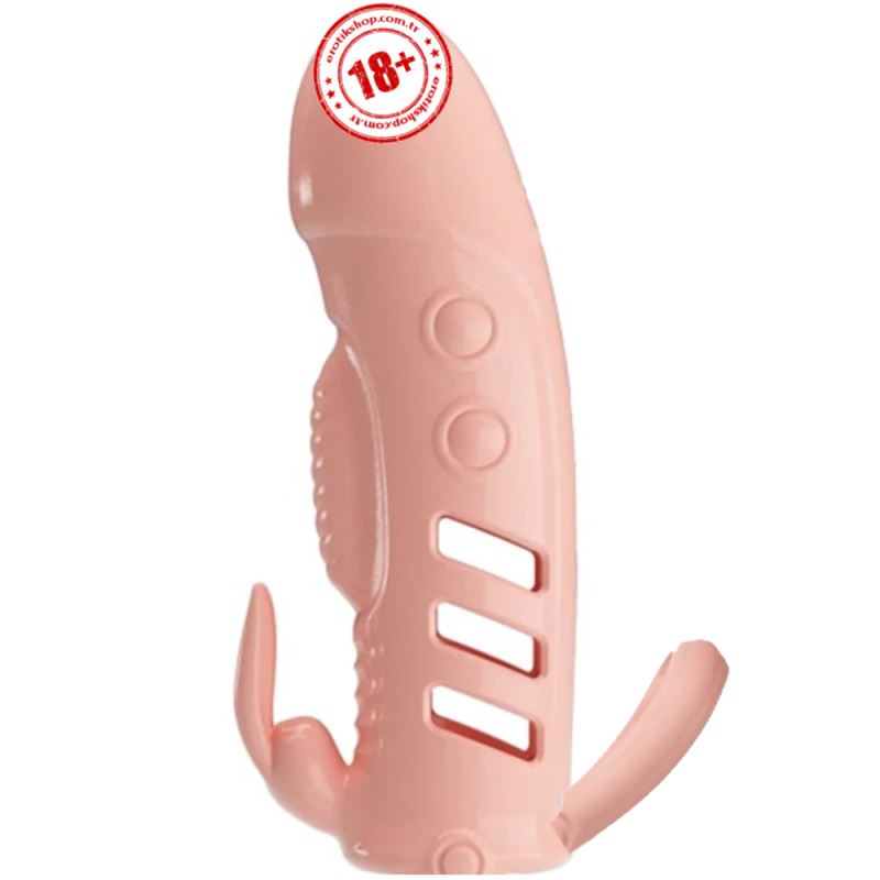Pretty Love Sloane Penis Sleeve Klitoris Uyarıcılı Titreşimli Penis Kılıfı-Flesh