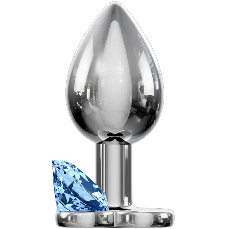 Sexual World Booty Jewellery Silver Metal Anal Plug Medium-Blue
