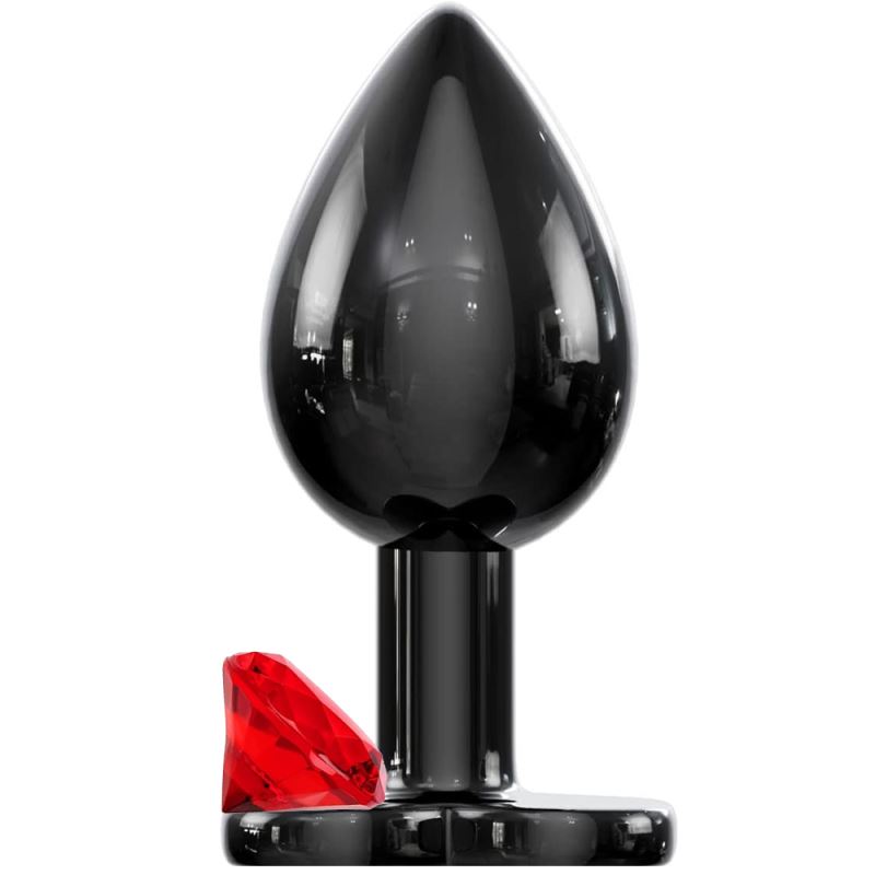 Sexual World Hot Cool Booty Jewellery Black Metal Anal Plug Large-Red