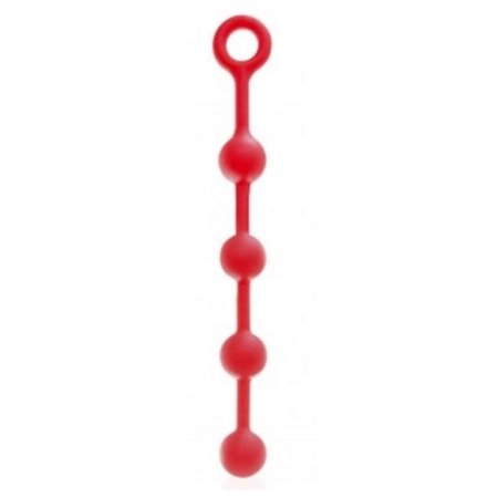 33 cm Kırmızı İri Anal Beads Anal Top Sert Silikon Büyük