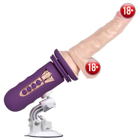 Erox The Sex Machine With Dildo Realistik Penis Uyumlu Sex Makinesi-Purple