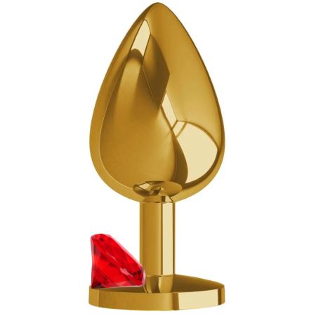 Sexual World Booty Jewellery Gold Metal Anal Plug Large-Red