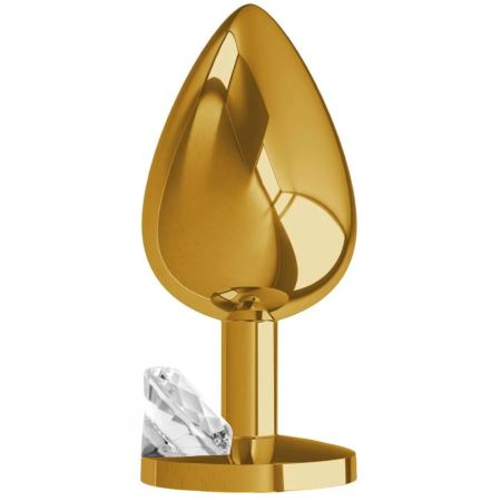 Sexual World Booty Jewellery Gold Metal Anal Plug Large-White