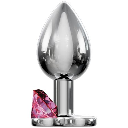 Sexual World Booty Jewellery Silver Metal Anal Plug Large-Pink