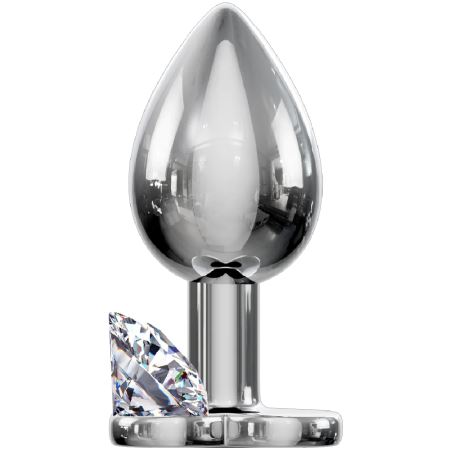 Sexual World Booty Jewellery Silver Metal Anal Plug Large-White