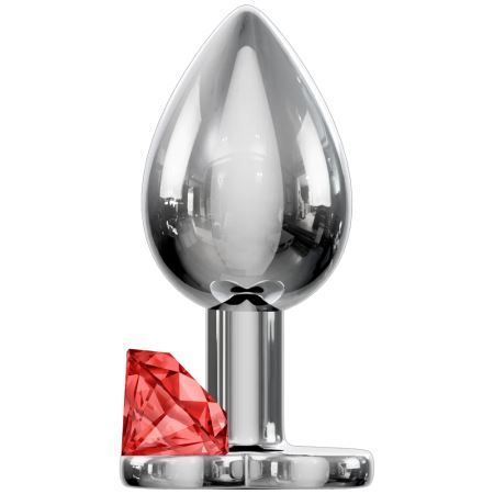 Sexual World Booty Jewellery Silver Metal Anal Plug Small-Red