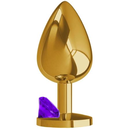 Sexual World Booty Jewellery Taşlı Gold Metal Anal Plug Small-Purple