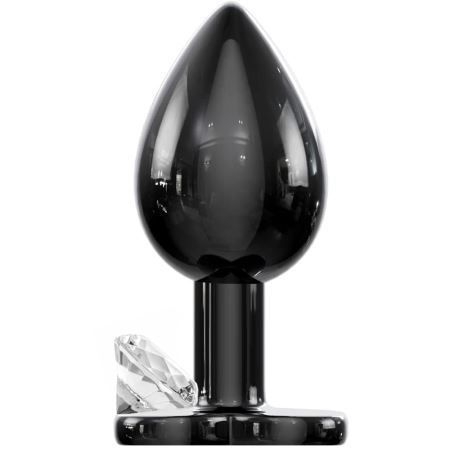 Sexual World Hot Cool Booty Jewellery Black Metal Anal Plug Large-White