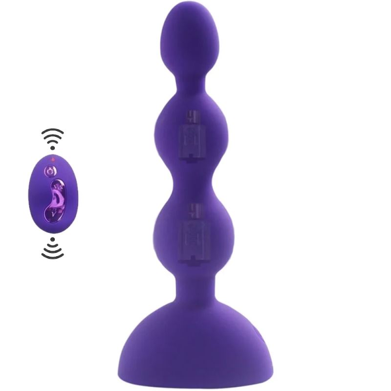 Aphrodisia Silicone Beads Uzaktan Kumandalı Boncuk Anal Vibratör-Purple