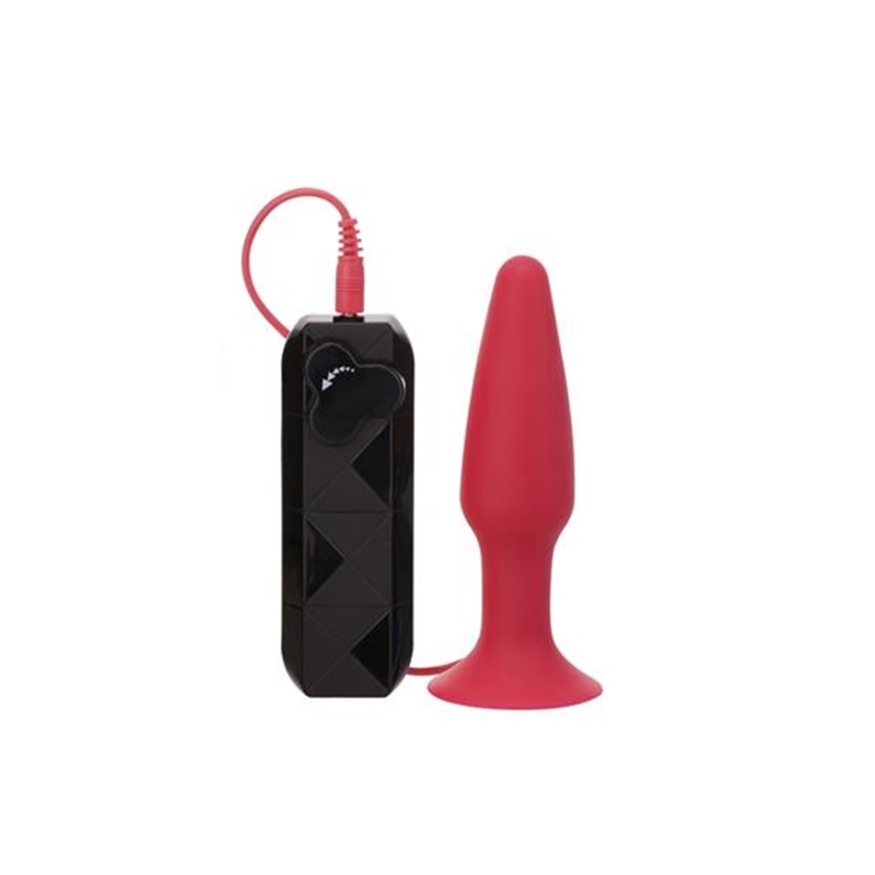 Ass 4,5`` İnch 12 cm Titreşimli Kırmızı Anal Plug Anal Açıcı