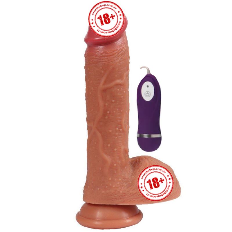 Dildo Series Buru 22 cm 10 Mod Natural Titreşimli Penis