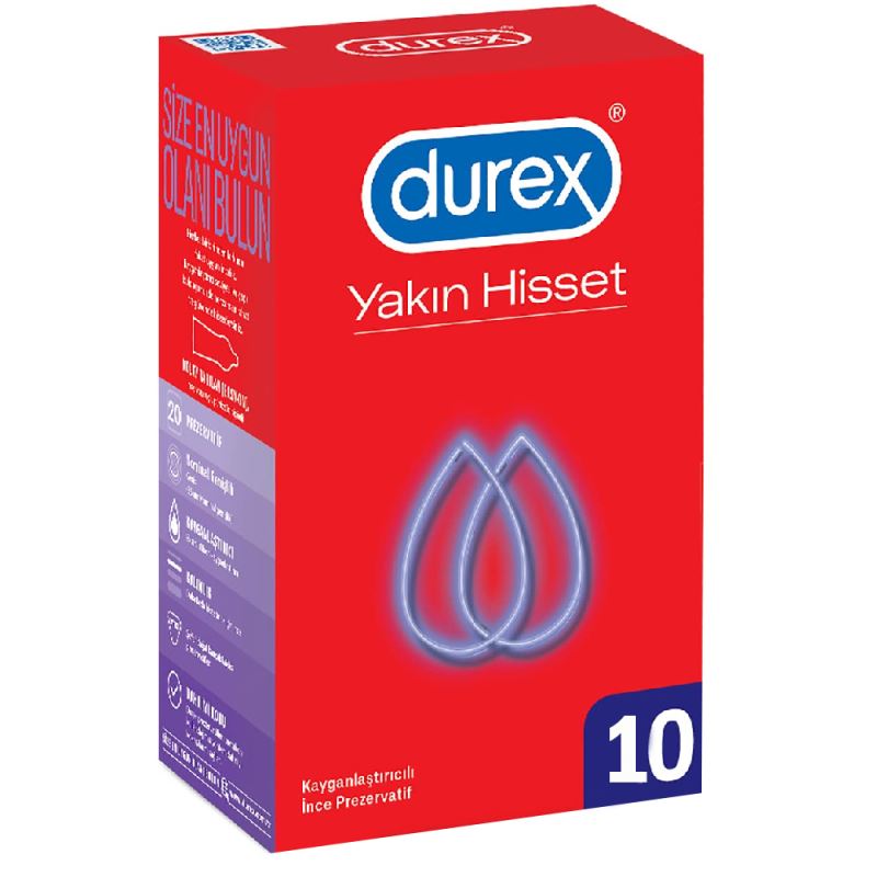 Durex Yakın Hisset Kayganlaştırıcılı 10`lu Prezervatif