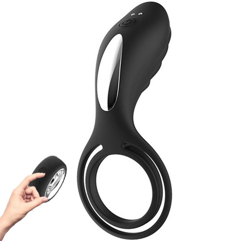 Erox Cock Ring Vibe Black Uzaktan Kumanda Klitoral Penis Halkası