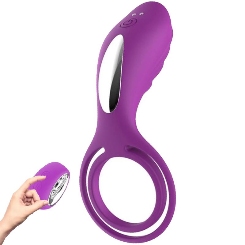 Erox Cock Ring Vibe Purple Uzaktan Kumanda Klitoral Penis Halkası