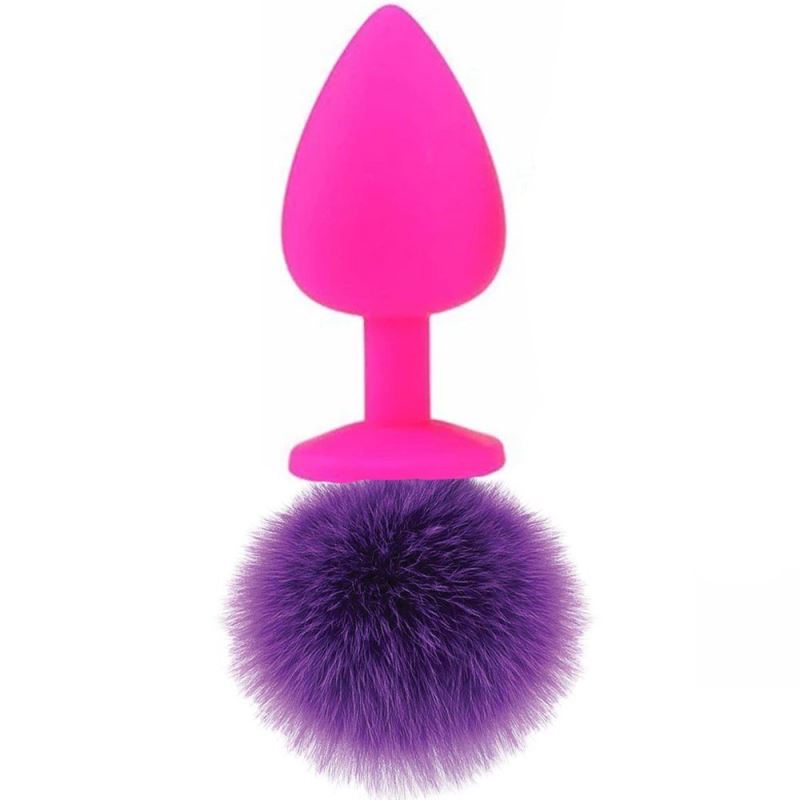 Erox Luxury Purple Silicone Bunny Tail Kuyruklu Anal Plug