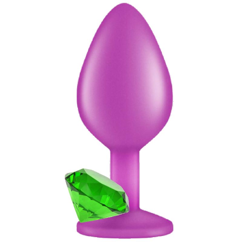 Erox Safe Body Purple Silicone Yeşil Taşlı Small Silikon Anal Plug