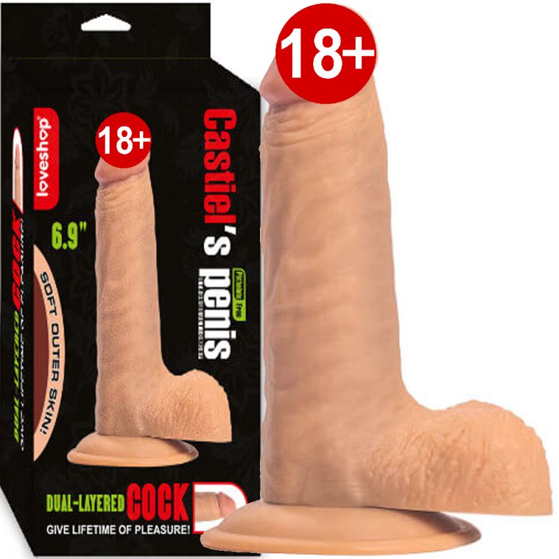 Love Shop Castiel`s 17.5 cm Flexible Realistik Penis Kemer Uyumlu Dildo