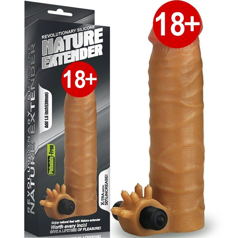 Lovetoy Nature Extender Klitoris Uyarıcı Et Doku Melez Penis Kılıfı LV414100B