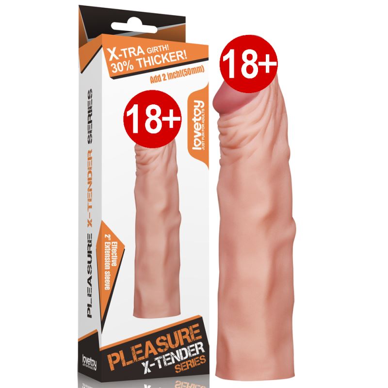 Lovetoy Pleasure X Tender Penis Sleeve Ten Dokusu 5 cm Dolgulu Kılıf