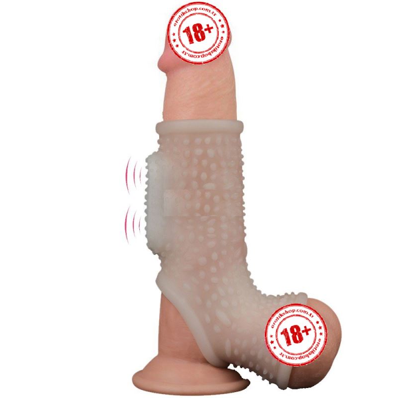 Lovetoy Vibrating Drip Knights Ring with Scrotum Sleeve Penis Halkası LV343116