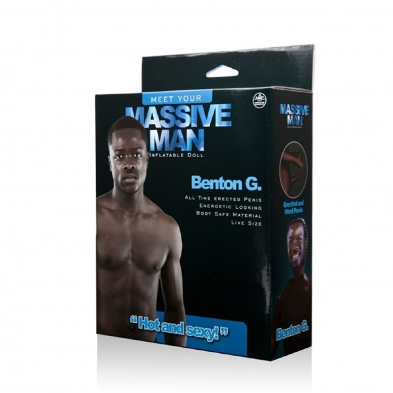 Massive Man Benton G Realistik Penisli Zenci Şişme Erkek Manken
