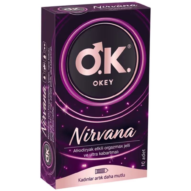 Okey Nirvana Afrodizyak Etkili ve Orgazm Jelli Prezervatif 10`lu Paket