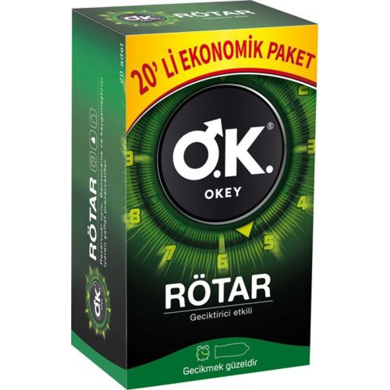 Okey Rötar Geciktirici Etkili Eko 20`li Paket Prezervatif