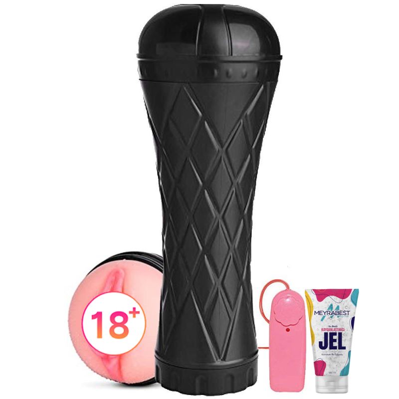 Passion Joy Cup Saklanabilir Titreşimli Realistik Vajina Masturbator Jel Paket