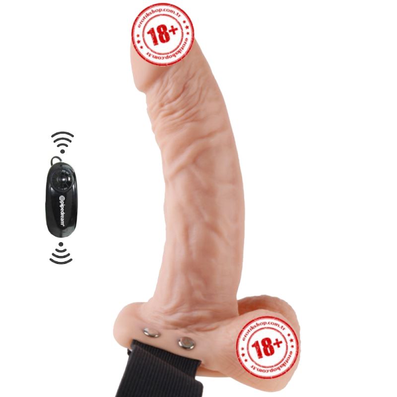 Pipedream Fetish Fantasy Series 23 cm Vibrating Hollow Strap-On with Balls