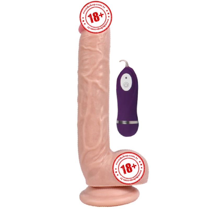 Shequ Optimus 28 cm 10 Modlu Titreşimli Realistik Penis