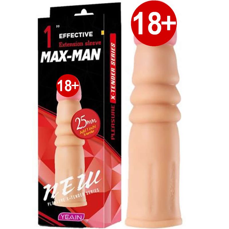 Yeain Max Man 2.5 cm Dolgulu Realistik Penis Kılıfı
