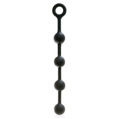 33 cm Siyah İri Anal Beads Anal Top Yumuşak Silikon Dokuda