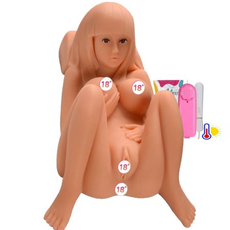 Angena Isıtmalı ve Titreşimli Silikon Full Vücut Pozisyon Reall Doll Vajina Masturbator XS-MA20003