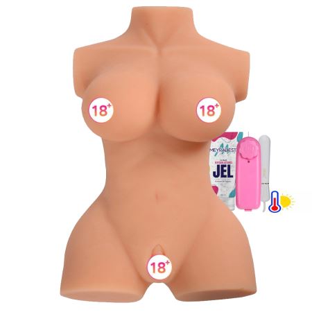 Busty Lady Isıtıcılı ve Titreşimli Silikon Yarım Vücut Vajina Kadın Masturbator XS-MA30003
