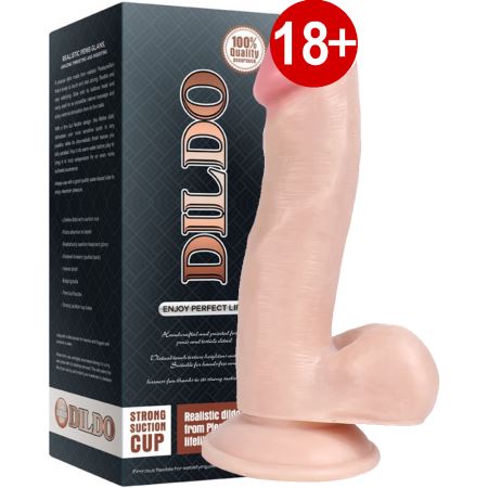 Dildo Series Eğik Nevürlü Realistik Titreşimsiz Penis 17 cm