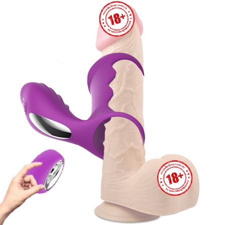Erox Cockring Clitoral Stimulation Uzaktan Kumandalı Penis Kafesi & Penis Halkası