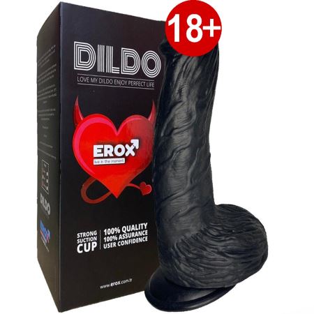 Erox Dildo Flue Yumuşak Doku Realistik Zenci Penis 25 cm