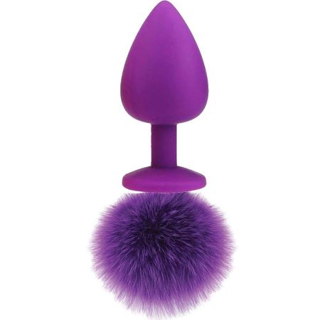 Erox Luxury Purple Silicone Bunny Tail Mor Kuyruklu Anal Plug