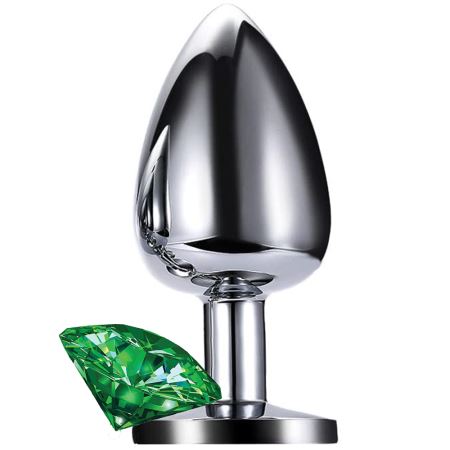 Erox Luxury Silver Yeşil Taşlı Küçük Metal Anal Plug