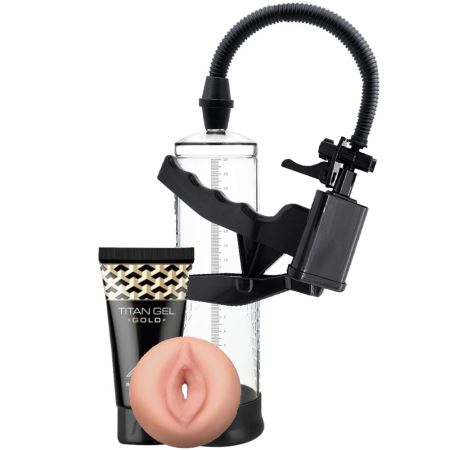 Erox Men`s Pump Tabanca Mekanizma Penis Pompası ve Titan Jel Paket1