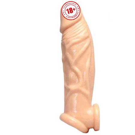 Erox Penis Sleeve Silicone Testis Geçirmeli Realistik Penis Kılıfı