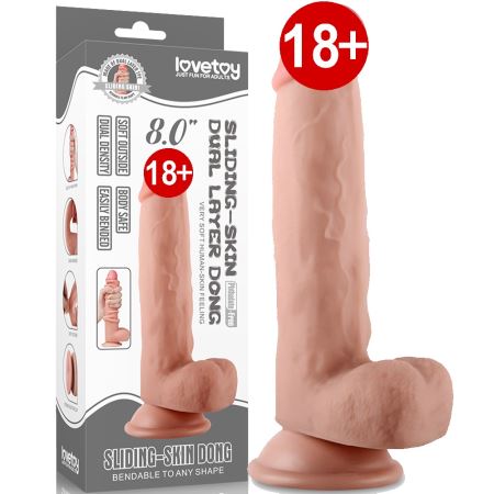 Lovetoy Sliding Skin Gerçek Deri Özellikli Dildo 20 cm Realistik Penis LV317002