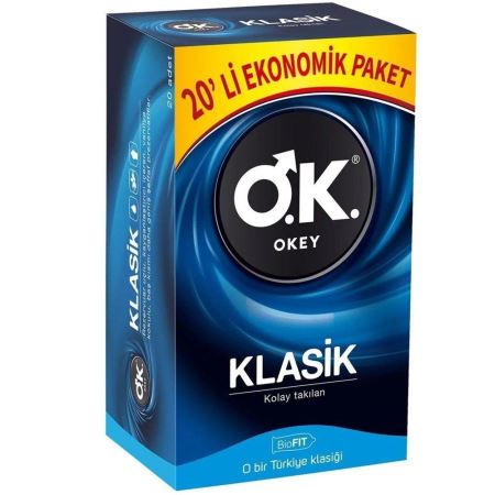 Okey Klasik 20`li Eko Paket Kolay Kullanım Prezervatif