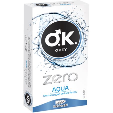 Okey Zero Aqua Ekstra İnce Formlu Prezervatif 10`lu Paket