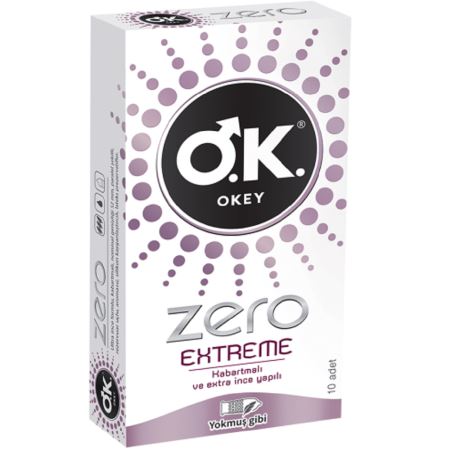Okey Zero Extreme Ekstra İnce Kabartmalı Prezervatif 10`lu Paket