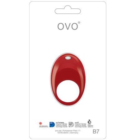 Ovo B7 Vibrating Ring Titreşimli Penis Halkası Kırmızı