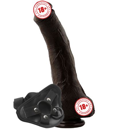 Porn Star Black Thunder 31 cm Belden Bağlamalı Kemerli Realistik Penis