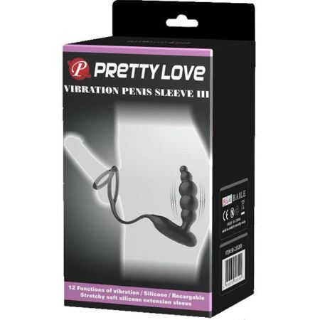 Pretty Love Vibration Penis Slevee 3 Pluglu Penis Halkası BI-210200