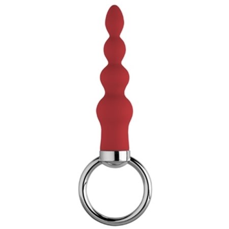 Ring 3`` İnch 8 cm Metal Halkalı Anal Plug Kırmızı