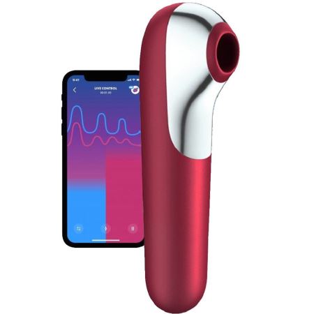 Satisfyer Dual Love Red Telefon Kontrollü Emiş Güçlü Çift Taraflı Vibratör